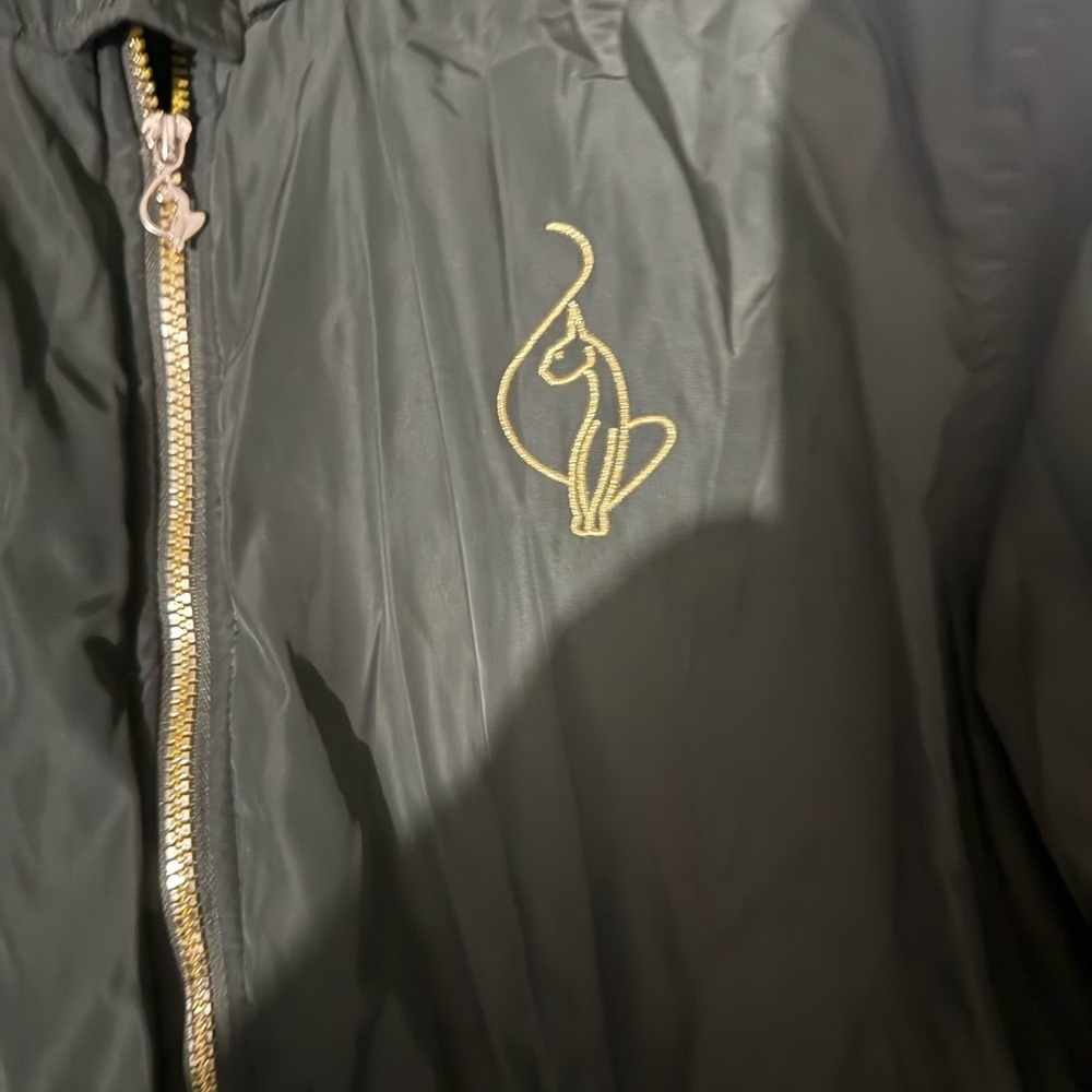 Vintage 90s Y2k Baby Phat Split Hood E Crop Fit Bomber Jacket green Faux Fur 3X - Picture 2 of 9